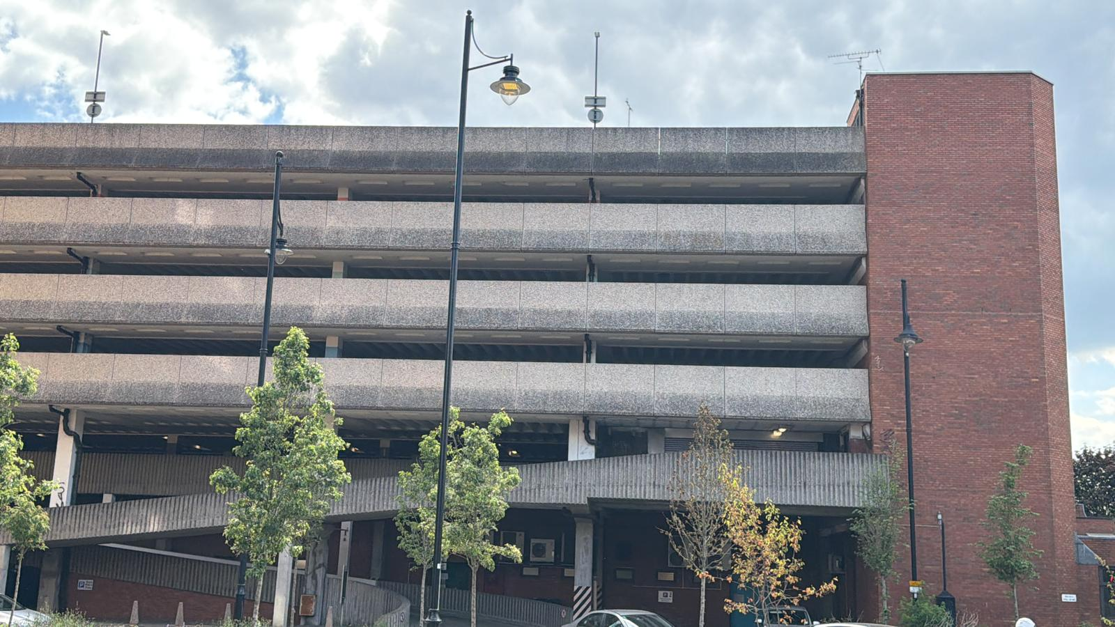 Multi-storey covered car park building exterior