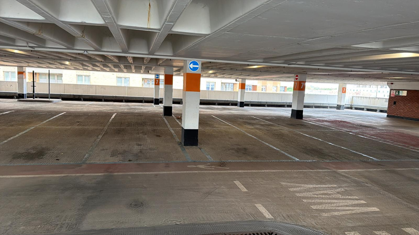 Wide internal driving lanes with disabled bay